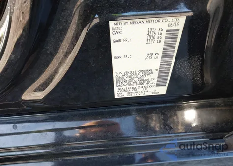 2016 Nissan Altima 2.5 Sr z USA, uszkodzony, nr VIN 1N4AL3AP3GC246502